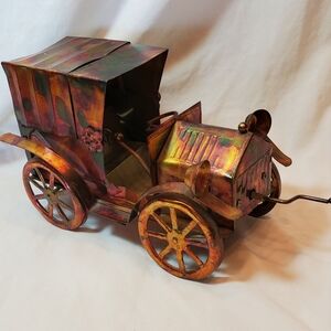 Vintage Roadster Copper Car Music Box   Figure King Of The Road Roger Miller